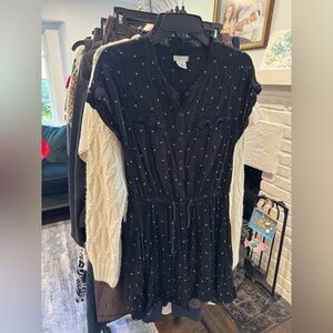 Cooperative Black Dress with Tan Dots